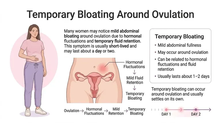 Temporary bloating around ovulation