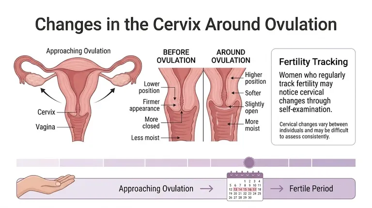 Cervix changes around ovulation