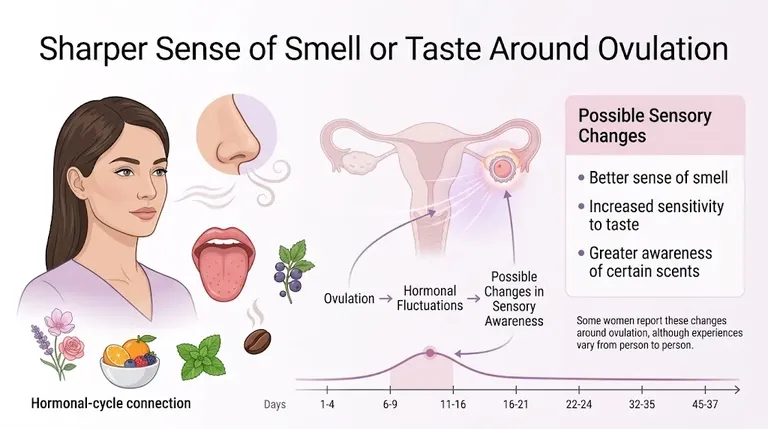 Sharper sense of smell or taste around ovulation