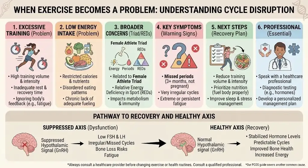 When exercise becomes a problem: overtraining, low energy intake, cycle disruption and recovery