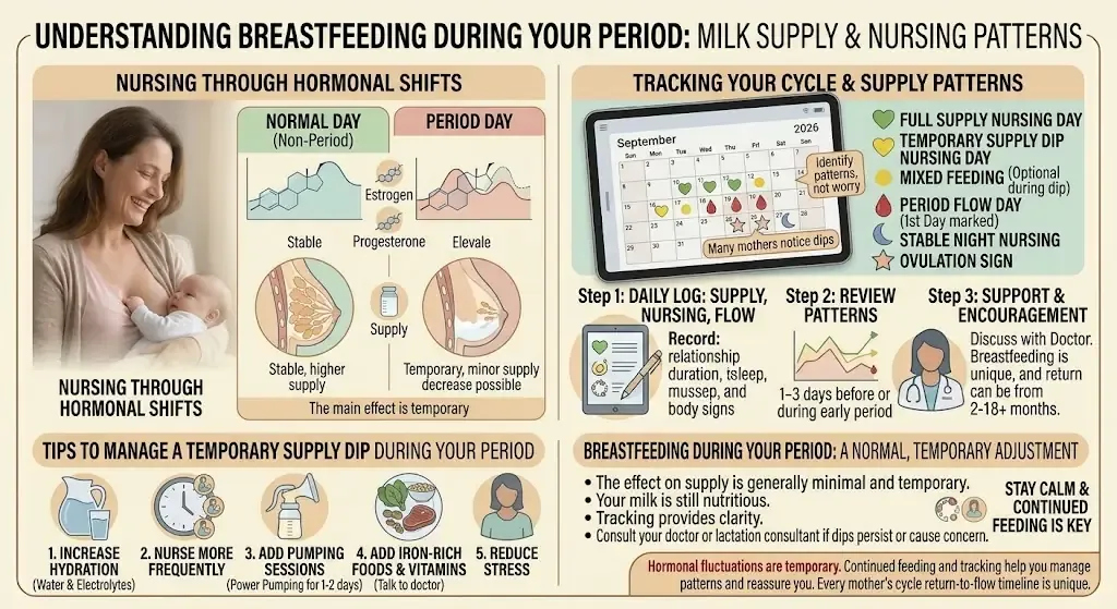 Periods While Breastfeeding: When They Return, Milk Supply & More 6 Fertility and pregnancy while breastfeeding, including the Lactational Amenorrhea Method